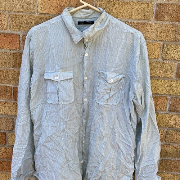 Vintage John Varvatos Cotton Button Up Dress Shirt Multipocket XL - Picture 6 of 6